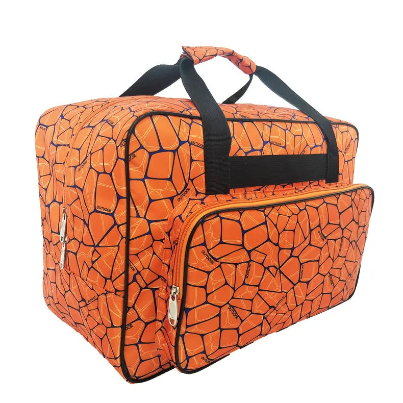 Women's portable storage travel bag by Nova Mart with multiple compartments, black fabric, and adjustable shoulder strap.