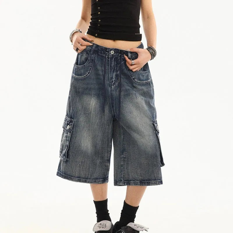 Women's relaxed-fit straight-leg pants with multiple pockets, stylish and comfortable, by Nova Mart.