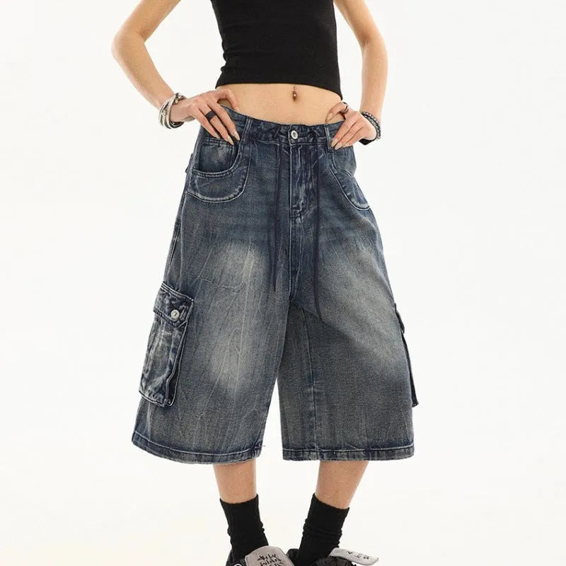 Women's relaxed-fit straight-leg pants with multiple pockets by Nova Mart, shown in a casual style with a comfortable fit.