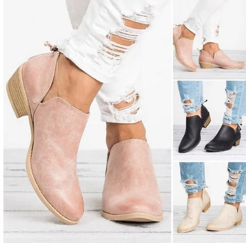 Women's Retro High Heel Ankle Boots – Elevated Elegance