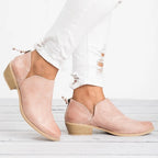 Women's retro high heel ankle boots by Nova Mart featuring autumn-inspired style and classic design in brown leather.