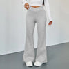 Women's slim fit bootcut trousers by Nova Mart, shown in navy blue with a tailored waistband and classic pant silhouette.