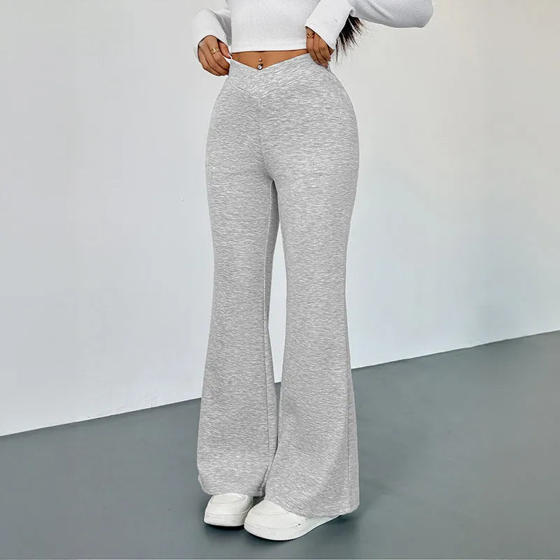 Women's slim fit bootcut trousers by Nova Mart, showcasing the tailored fit and stylish design in a neutral color.