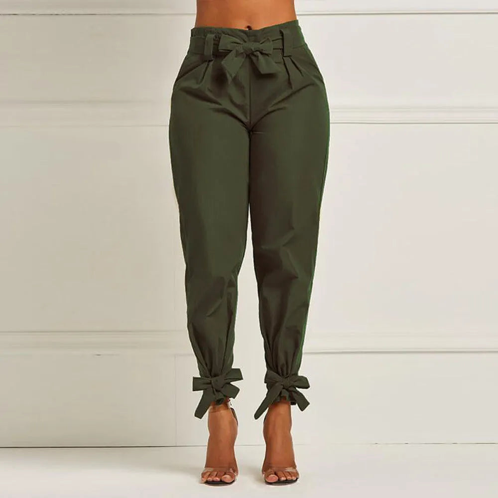 Women's slim-fit tailored pants by Nova Mart, showcasing a sleek, fitted design in a neutral color.