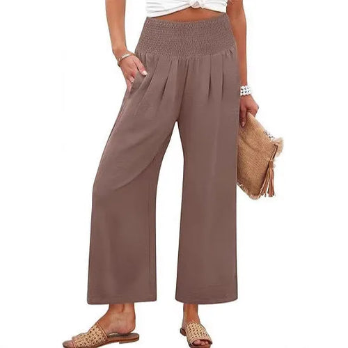 Women's Solid-Color Cropped High-Waist
