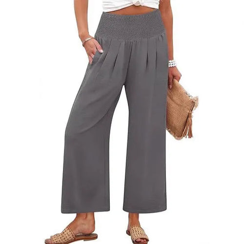 Women's Solid-Color Cropped High-Waist