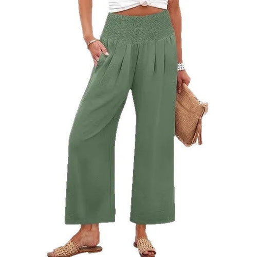 Women's Solid-Color Cropped High-Waist