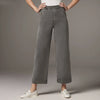 Women's straight-leg wide-leg cropped jeans by Nova Mart, showcasing denim fabric and relaxed fit with rolled hem detail.