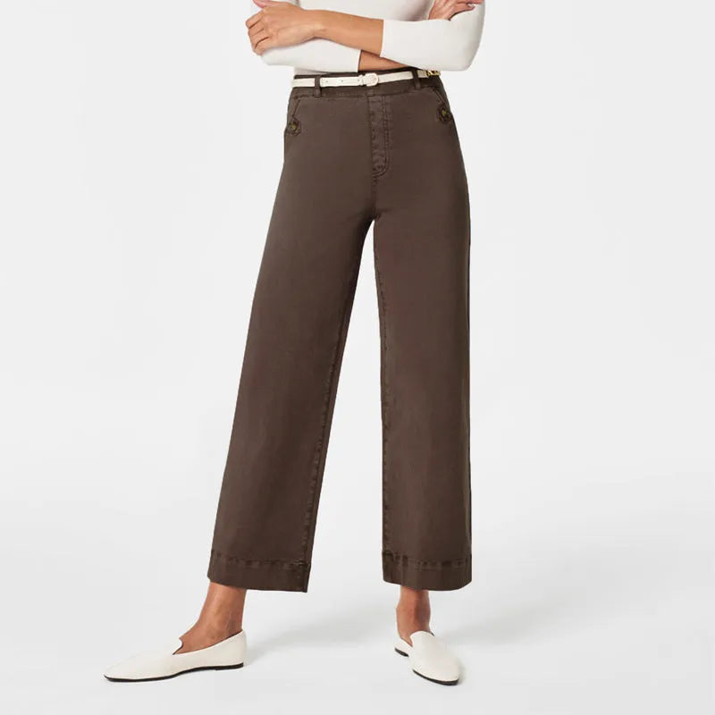 Women's straight-leg and wide-leg cropped jeans by Nova Mart, showcasing denim fabric and relaxed fit style.