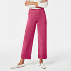 Women's straight-leg wide-leg cropped jeans by Nova Mart, showing the fit and style of the denim with a focus on the cropped length.