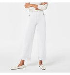Women's straight-leg wide-leg cropped jeans by Nova Mart, shown in a light denim wash with a relaxed fit and high waist.