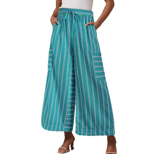 Women's Summer Striped Straight-Leg Pants – Stripe Print