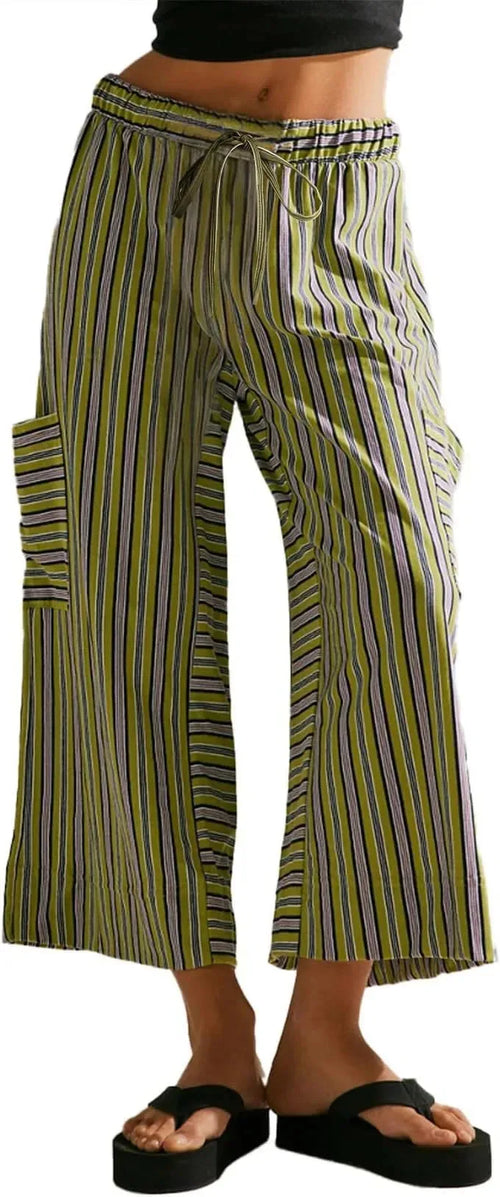 Women's Summer Striped Straight-Leg Pants – Stripe Print