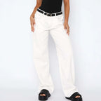 Women's wide-leg casual linen pants by Nova Mart, featuring a relaxed fit and lightweight fabric for comfortable everyday wear.