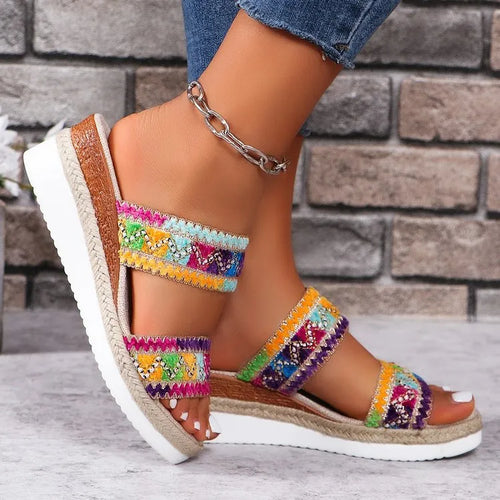 Women's Woven Wedge Sandals – Ethnic