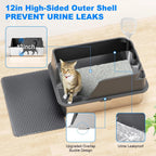 XL Stainless Steel Cat Litter Box – Side Opening Splash-Proof - Image 4