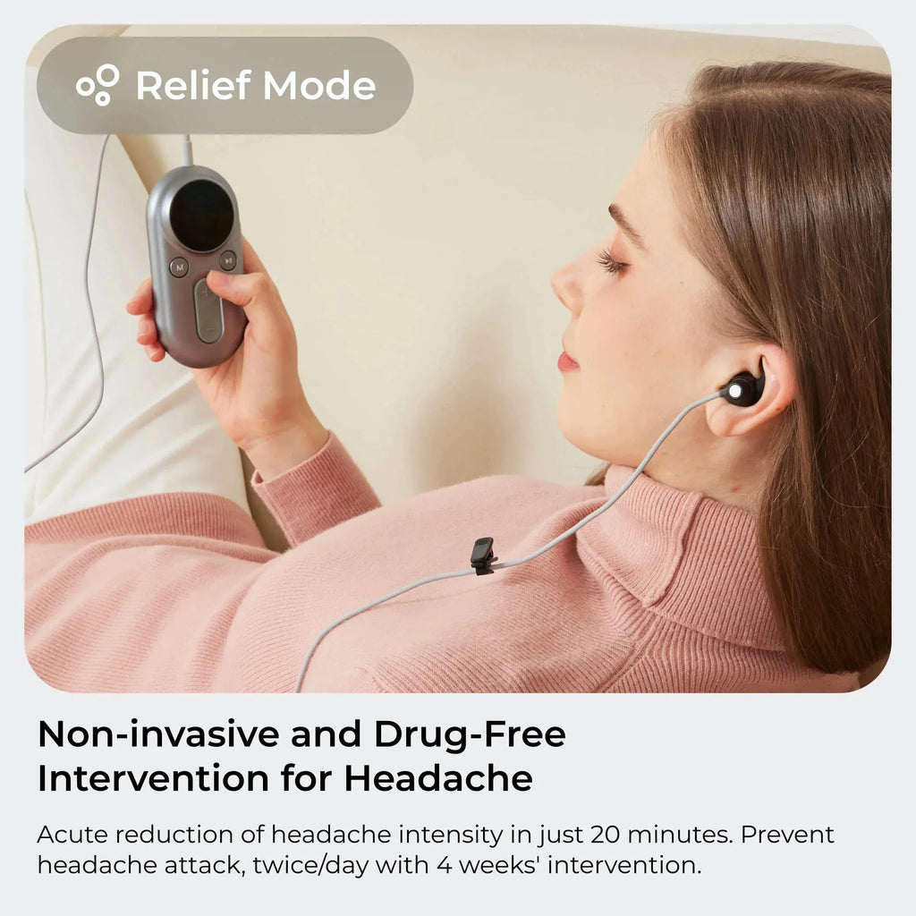 ZenoWell Luna Vagus Nerve Stimulator by Nova Mart, a wellness device for sleep and calm, shown in a sleek black design.